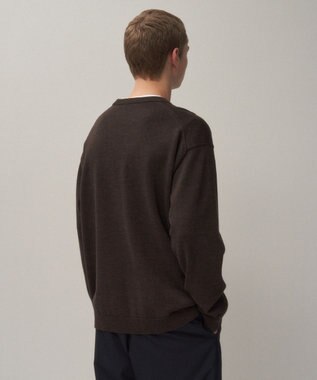 ATON WOOL WASHI | クルーネックセーター - UNISEX BROWN TOP