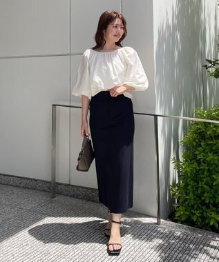 UNFILO FINE MOVE 2WAYギャザーブラウス オフ