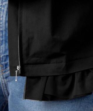 Tiaclasse 【洗える】チュールフリルタックブルゾン ブラック
