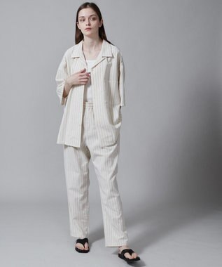 WEGO 【ユニセックス着用アイテム/手洗い可/SETUP可】リネンレーヨンオープンカラーシャツ（S） オフホワイト