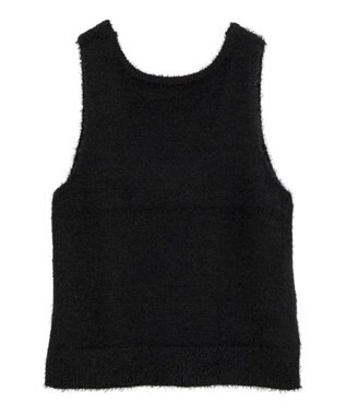 earth music&ecology フェザーUネックニットベスト Black