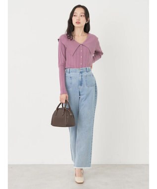 earth music&ecology ２ｗａｙビッグカラーニットプルオーバー Pink