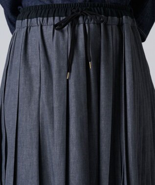 Ripo trenta anni 【ブランド人気】PLEATS RELAX LONG SK プリーツデニムスカート GRAY