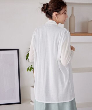 Tiaclasse L 【新色追加・UVケア・接触冷感】ロングトッパーカーディガン ブラック