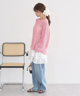 earth music&ecology ティアードフリルヘムキャミソール Off White