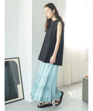 earth music&ecology ボクシーノースリーブチュニック Black