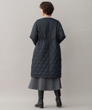 自由区 【洗える/リバーシブル】ブライトキルト リバーシブルコート ネイビー系
