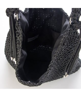 UNBILLION カシュカシュ cachecache / パラコードハンドルクロッシェトート カゴバッグ ブラック