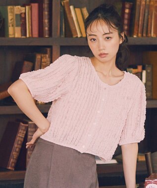 earth music&ecology ミニフリルカットレースアンサンブル Pink