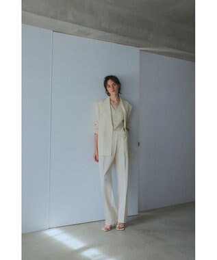 NAVE 【Nave・セットアップ可】ウールポリエステルツイルパンツ アイボリー系