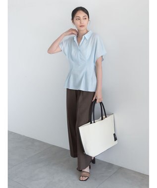 Te chichi タックブラウス サックスブルー