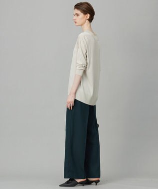 ICB L 【洗える】シルクヴィスコースハイゲージ Vネックニット トープ系