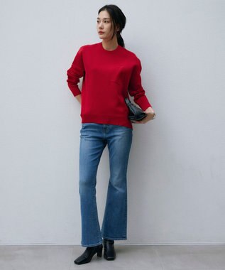 ICB 【洗える】ナンバリングカラーニット  プルオーバー ディープレッド系［ソウルナンバー１］