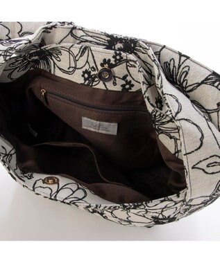 UNBILLION カシュカシュ cache cache / フラワー＆アニマル柄ワンハンドルバッグ アイボリー