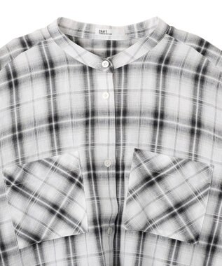 CRAFT STANDARD BOUTIQUE バックギャザーポンチョシャツ Check Ivory
