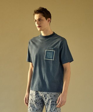 JOSEPH ABBOUD MOUNTAIN 【SPACE】OG綿スクエアドットプリント ポケTシャツ