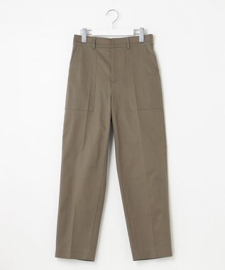 UNFILO 【洗える/ストレッチ】ライトコットン ベイカーパンツ カーキ