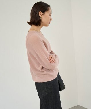 UNFILO ファインアルパカ クルーネック ピンク