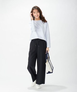 J.PRESS LADIES 【洗える】T／Rアルデンテツイル パンツ スモーキーグリーン系