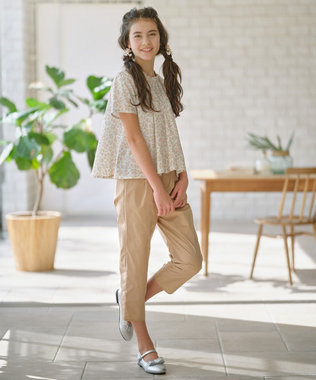 組曲 KIDS 【150-160㎝】バックリボンクロップド パンツ ベージュ系