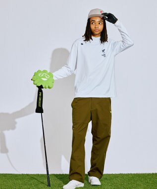 PW CIRCULUS 【撥水加工/ストレッチ】サイドストライプ ワイドパンツ ゴルフ カーキ系