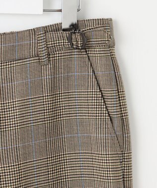 J.PRESS LADIES S モナベールツイル チェック ワイド パンツ ブラウンチェック系