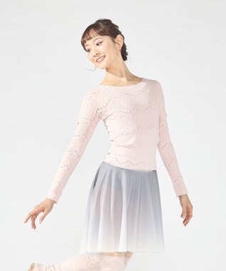 Chacott ノーソーイングクルーネックトップ サーモンピンク