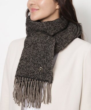 MOONBAT FURLA(フルラ）ループヤーン ツイード調ラメ入り ストール アルパカ混 日本製