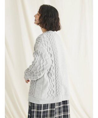 CRAFT STANDARD BOUTIQUE ケーブルニット切り替え裏起毛スウェット Gray Mixture