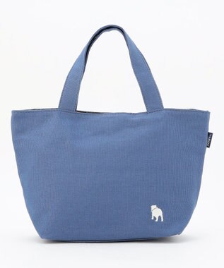 J.PRESS LADIES 【完全受注生産】ポーチ付き キャンバス ミニトートバッグ ダルブルー×レッドチェック系