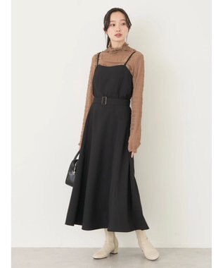 earth music&ecology ウエストマークキャミワンピース Black