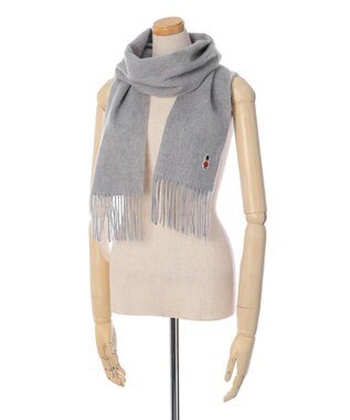 MOONBAT 【WEB限定】MACKINTOSH PHILOSOPHY バッキンガムベア付きウール100%無地マフラー (パッケージ付き) グレー