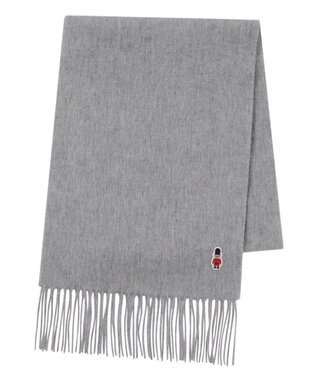 MOONBAT 【WEB限定】MACKINTOSH PHILOSOPHY バッキンガムベア付きウール100%無地マフラー (パッケージ付き) グレー