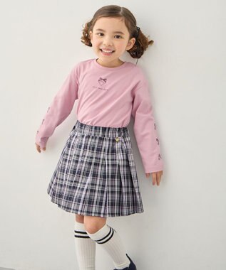 ANY KIDS チェックプリーツスカパン ネイビー