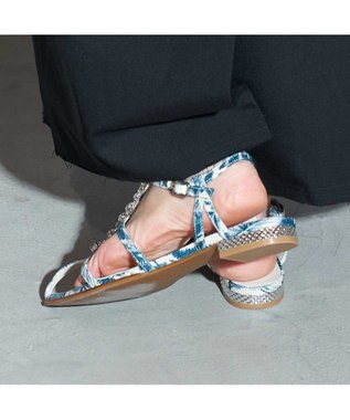 MODE ET JACOMO <MODE ET JACOMO>ポインテッドトゥTストラップサンダル アイボリーキジ