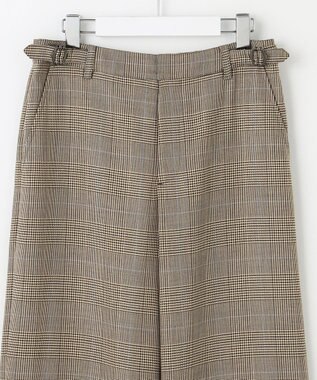 J.PRESS LADIES S モナベールツイル チェック ワイド パンツ ブラウンチェック系