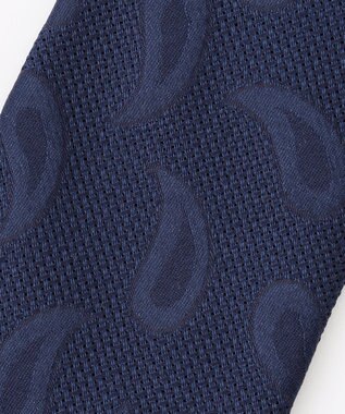 JOSEPH ABBOUD 【イタリア生地・日本製】ジャカードペイズリー ネクタイ ネイビー系