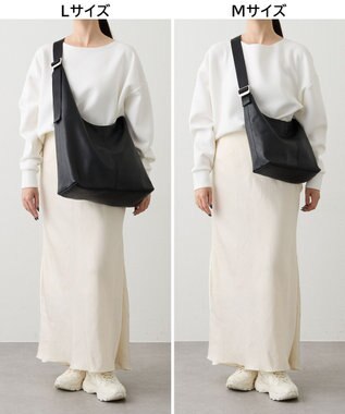 russet レザーホーボーバッグ L(CE-1654) Black