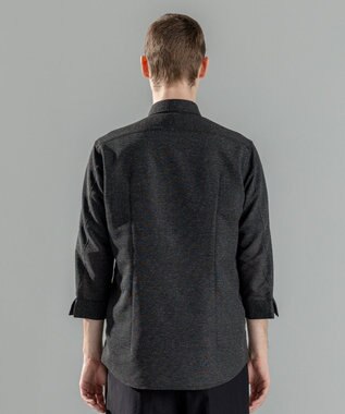 JOSEPH HOMME 新型・新素材【軽量/通気性/清涼感/洗える/ストレッチ】レノクロスストレッチ　7分袖レギュラーカラーシャツ ブラック系