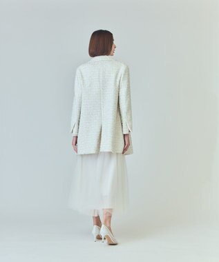 GRACE CONTINENTAL ツイードテーラードコート ホワイト