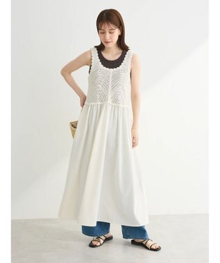 Green Parks ・ＳＵＧＡＲ　ＳＰＯＯＮ　クロシェキリカエワンピース Ivory