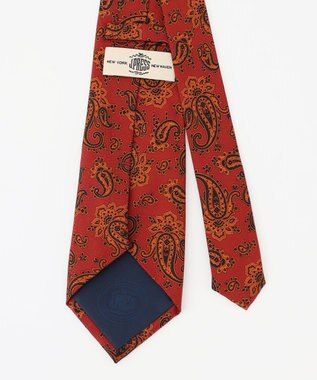 J.PRESS MEN オーバーダイペイズリーハンドプリント ネクタイ レッド系6