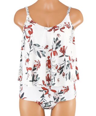 San-ai Resort（三愛水着楽園） 【SALE】ロングパンツセット水着　13L【Coral veil（コーラルヴェール）】 ホワイト