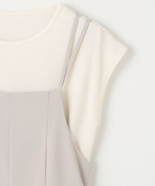 ANY 【2SET/洗濯機可】プルオーバー×キャミサロペットセット アイスグレー