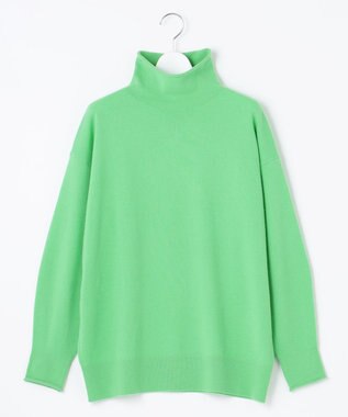 自由区 【洗える】ソフトウールハイゲージ ハイネックニット グリーン系