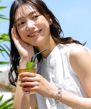 Tiaclasse 【洗える】ノースリーブ後ろタックティアードブラウス オフホワイト