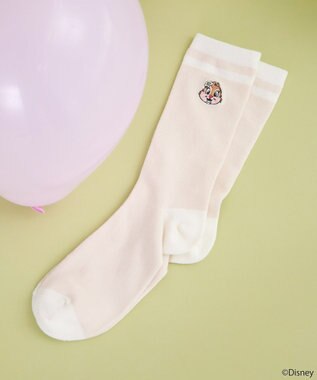 earth music&ecology チップ＆デール／ラインソックス Beige