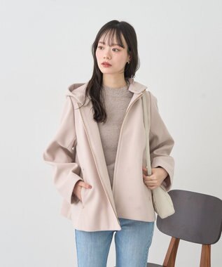 earth music&ecology 【フード取り外し可】2WAYフードコート Light Beige