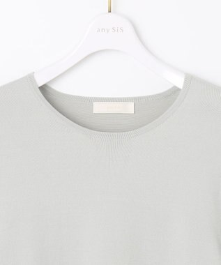 ANY SIS 【洗える】ファブリックコンビ ニット ミント