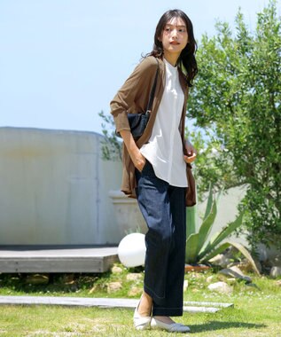 Tiaclasse 【洗える】ノースリーブ後ろタックティアードブラウス オフホワイト